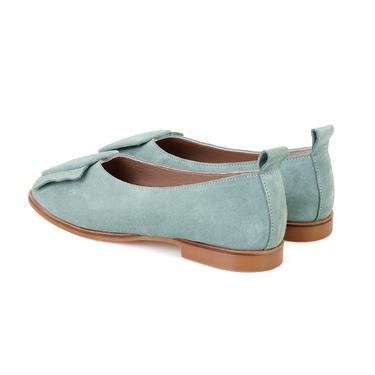  Kadın Yeşil Süet Deri Babet