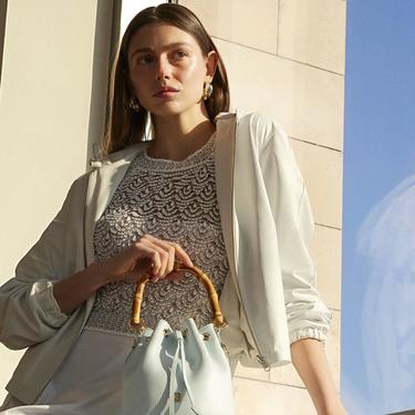  Alette Beyaz Kadın Çift Taraflı Bomber Deri Ceket