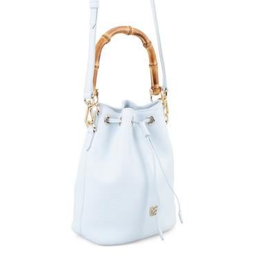  Lexy Mavi Kadın Bambu Askılı Deri Omuz Çantası