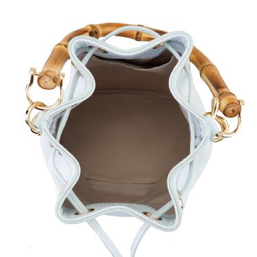  Lexy Mavi Kadın Bambu Askılı Deri Omuz Çantası