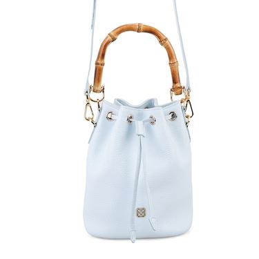  Lexy Mavi Kadın Bambu Askılı Deri Omuz Çantası
