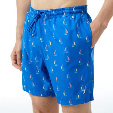  Nautica Erkek Mavi Baskılı Mayo Şort