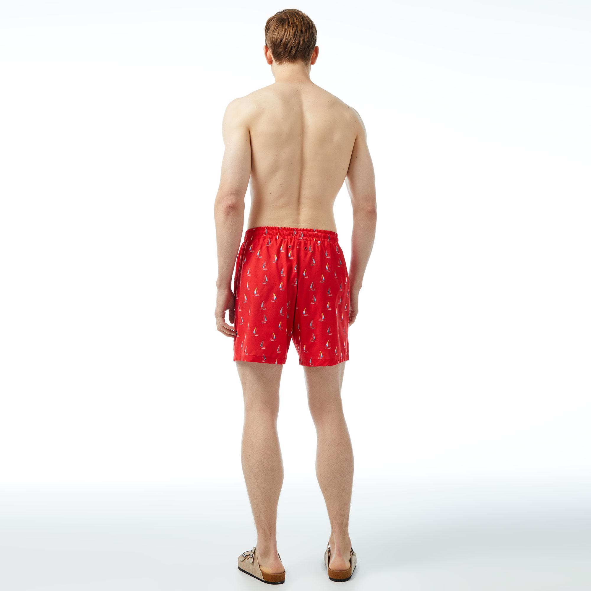 Nautica Erkek Kırmızı Baskılı Deniz Şortu
