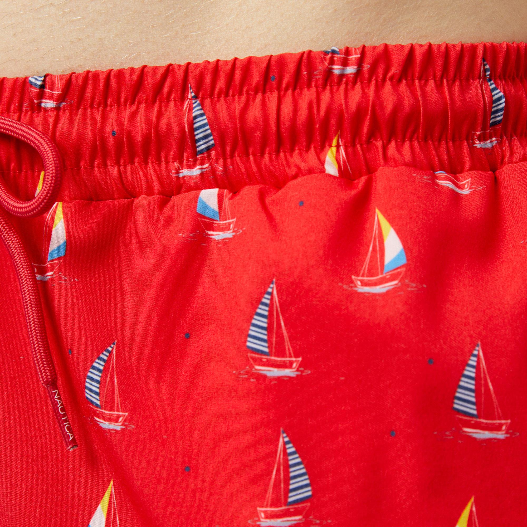 Nautica Erkek Kırmızı Baskılı Deniz Şortu