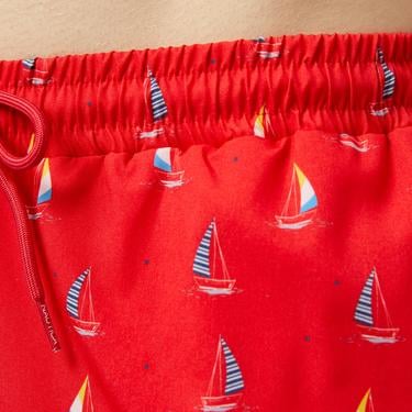  Nautica Erkek Kırmızı Baskılı Mayo Şort