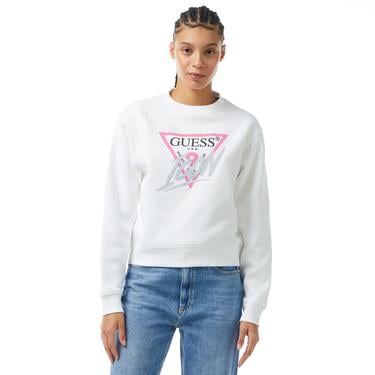  Guess CN Icon Kadın Beyaz Sweatshirt
