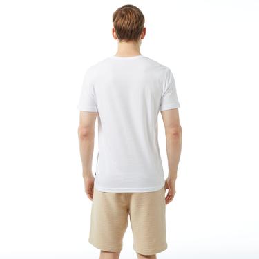  Nautica Erkek Beyaz Standart Fit Kısa Kollu Baskılı T-Shirt