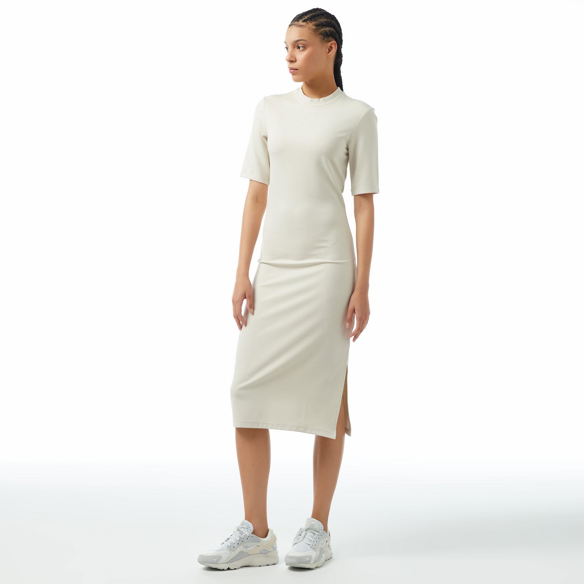 Nike Sportswear Essential Kadın Krem Rengi Elbise