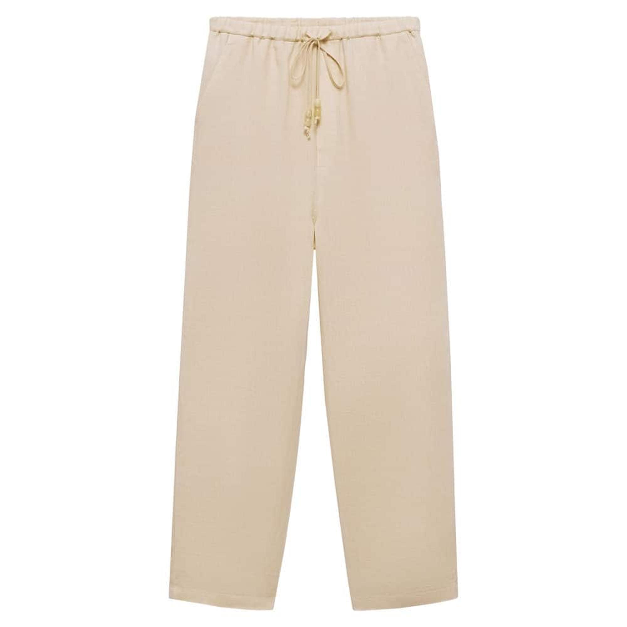 Mango Kadın Keten Jogger Pantolon Ekru