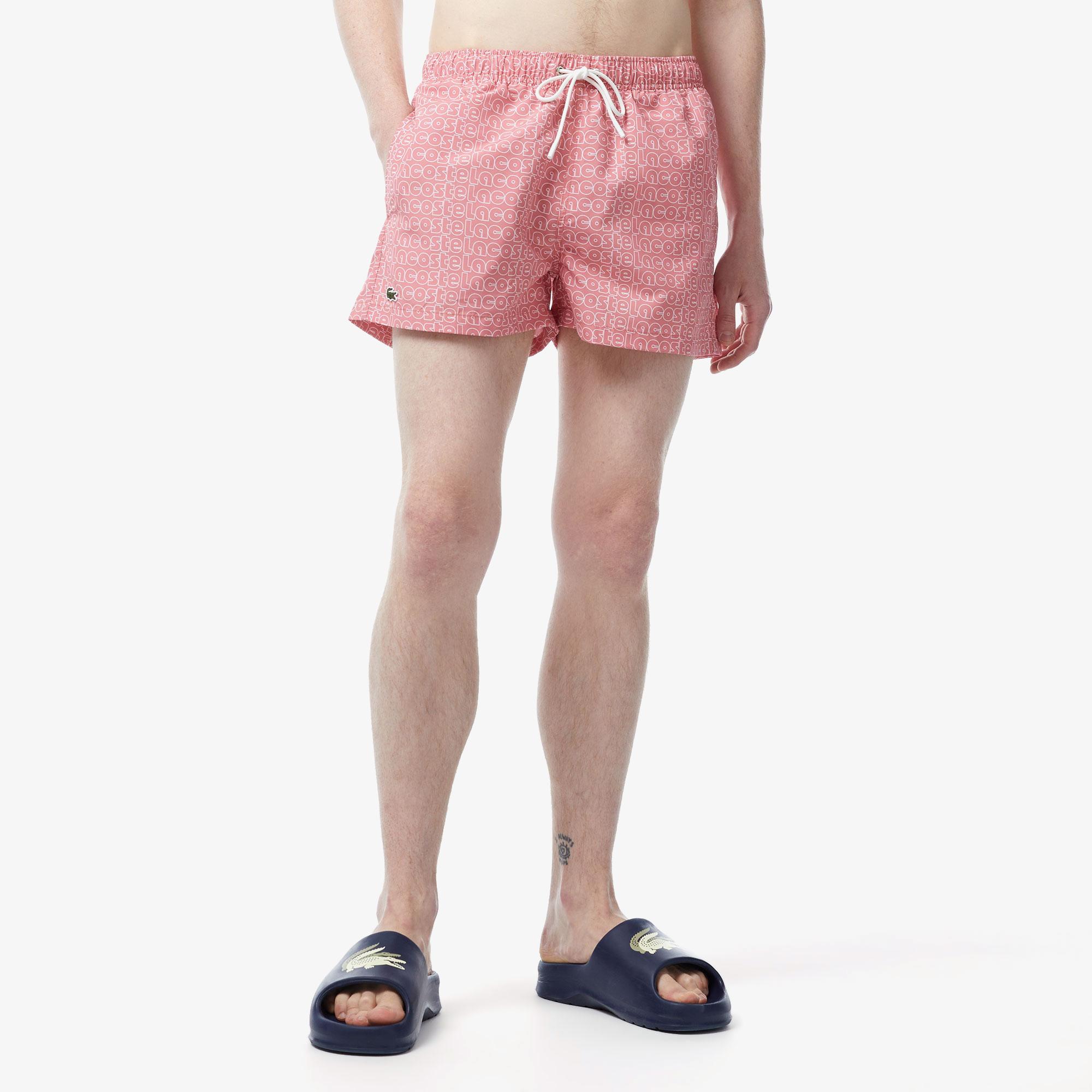 Erkek Desenli Pembe Mayo Şort