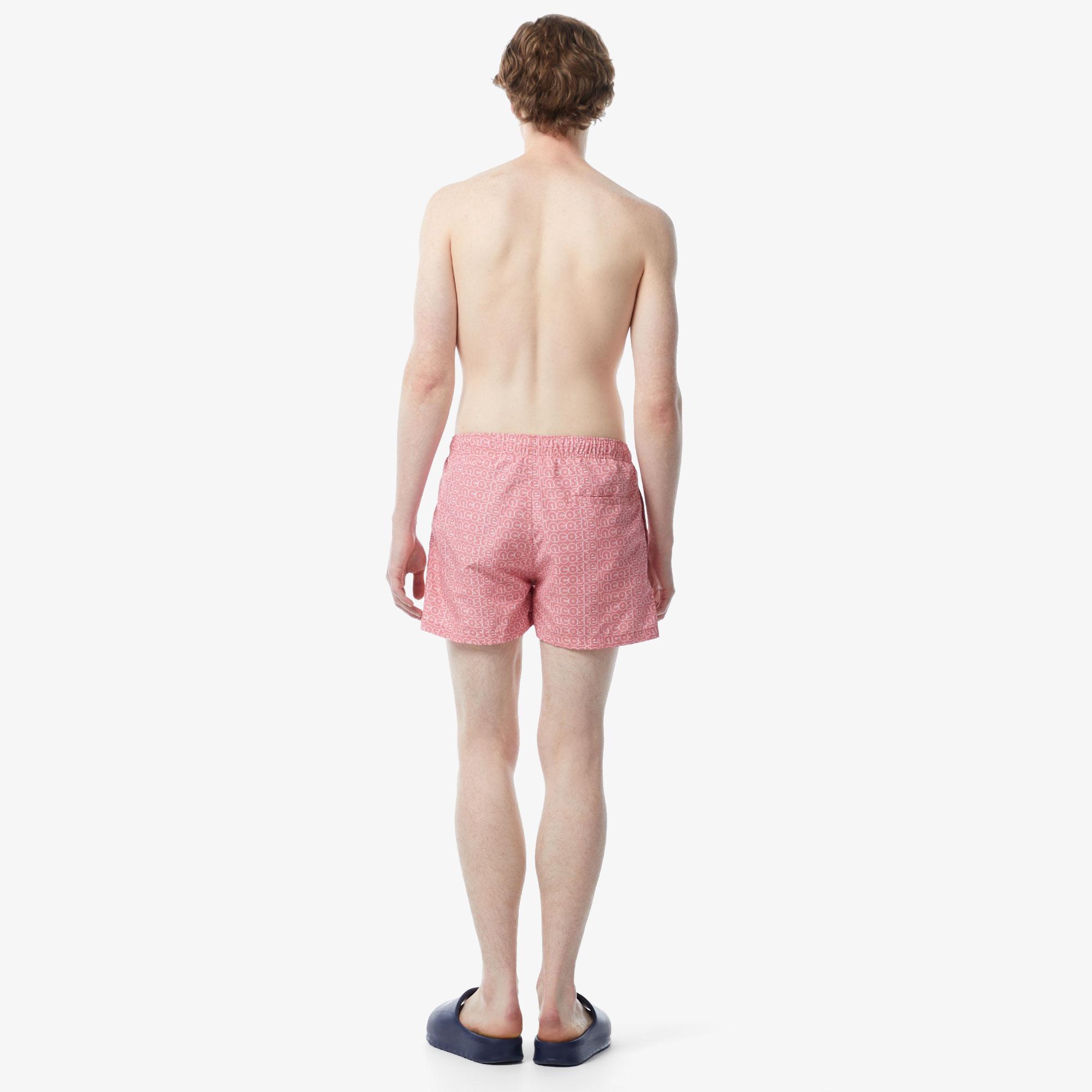 Erkek Desenli Pembe Mayo Şort