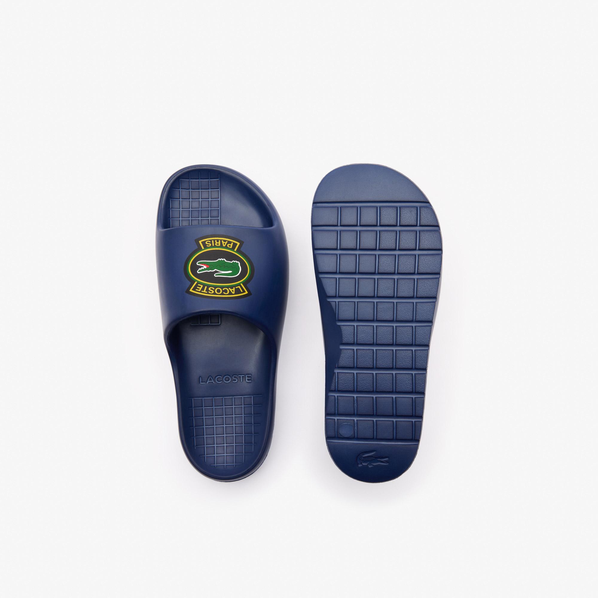 Lacoste Serve Slide 2.0 Logo Erkek Lacivert Terlik