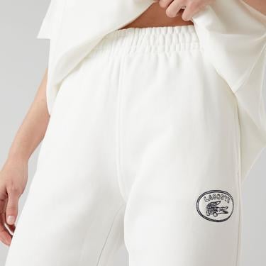  Lacoste Embroidered Kadın Beyaz Eşofman Altı