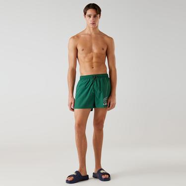  Lacoste Logo Erkek Yeşil Deniz Şortu