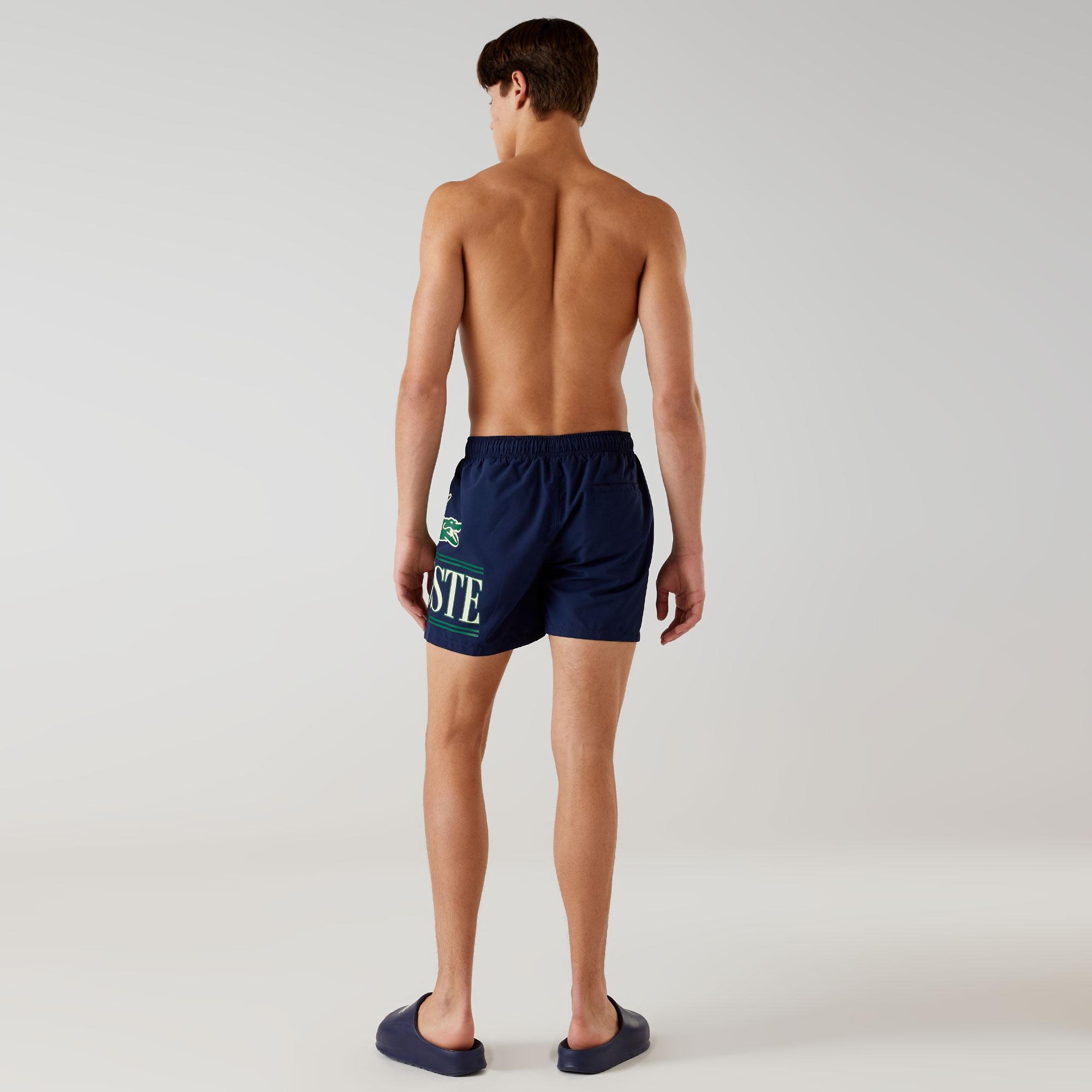 Lacoste Baskılı Erkek Lacivert Deniz Şortu