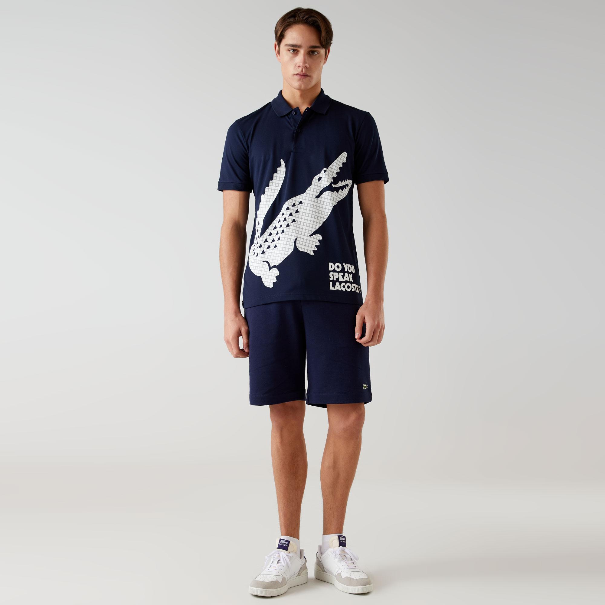 Erkek Regular Fit Baskılı Lacivert Polo