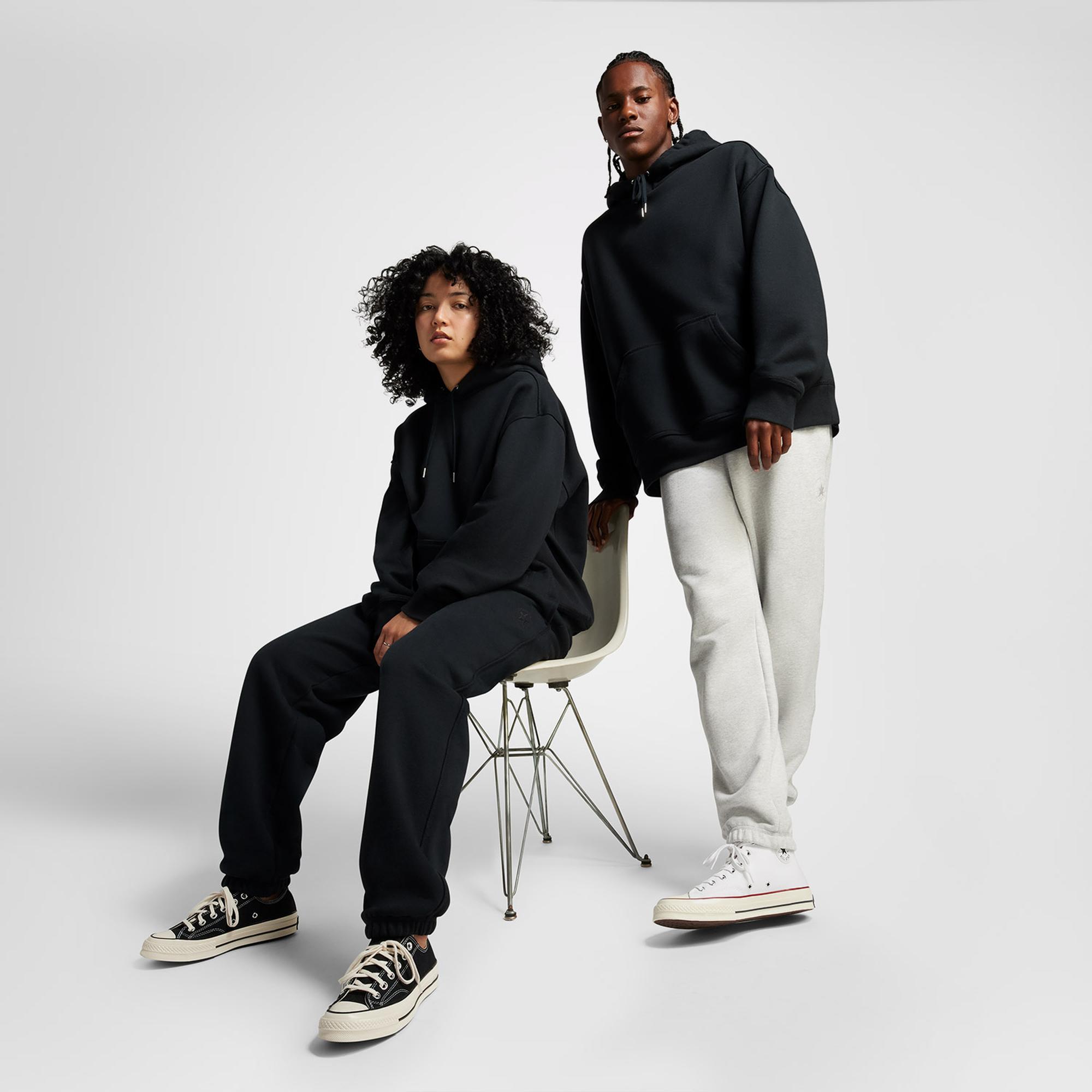 Converse Unisex Loose Fit Siyah Hoodie