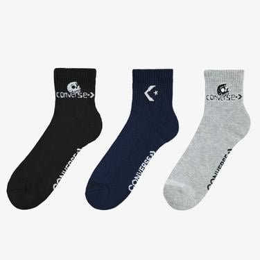  Converse Desenli Erkek 3'lü Renkli Anklet Çorap