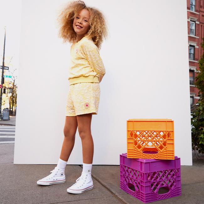  Converse Floral Jacquard Çocuk Sarı Şort