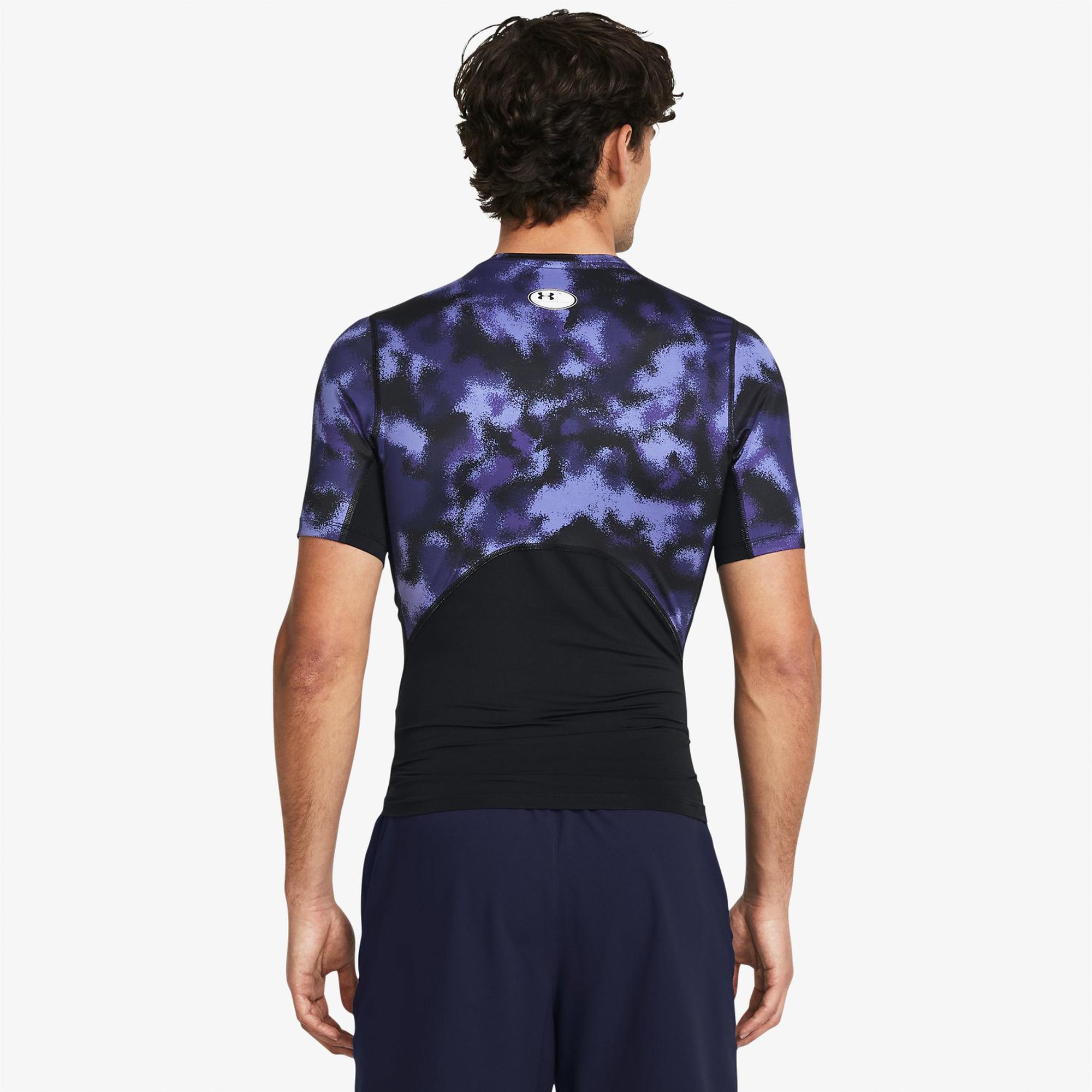 Under Armour HeatGear® Armour Baskılı Erkek Mor Günlük Antrenman T-Shirt