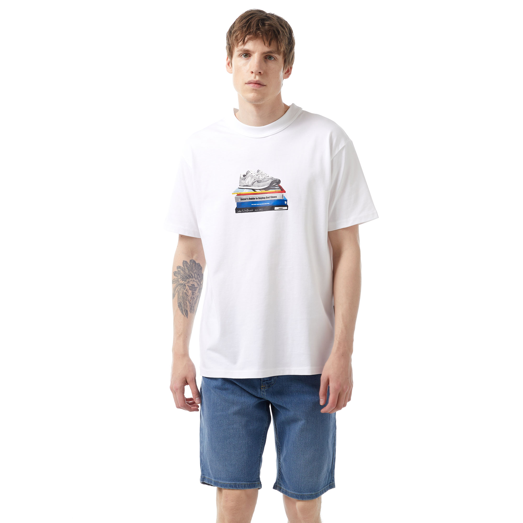  New Balance Lifestyle Erkek Beyaz T-Shirt