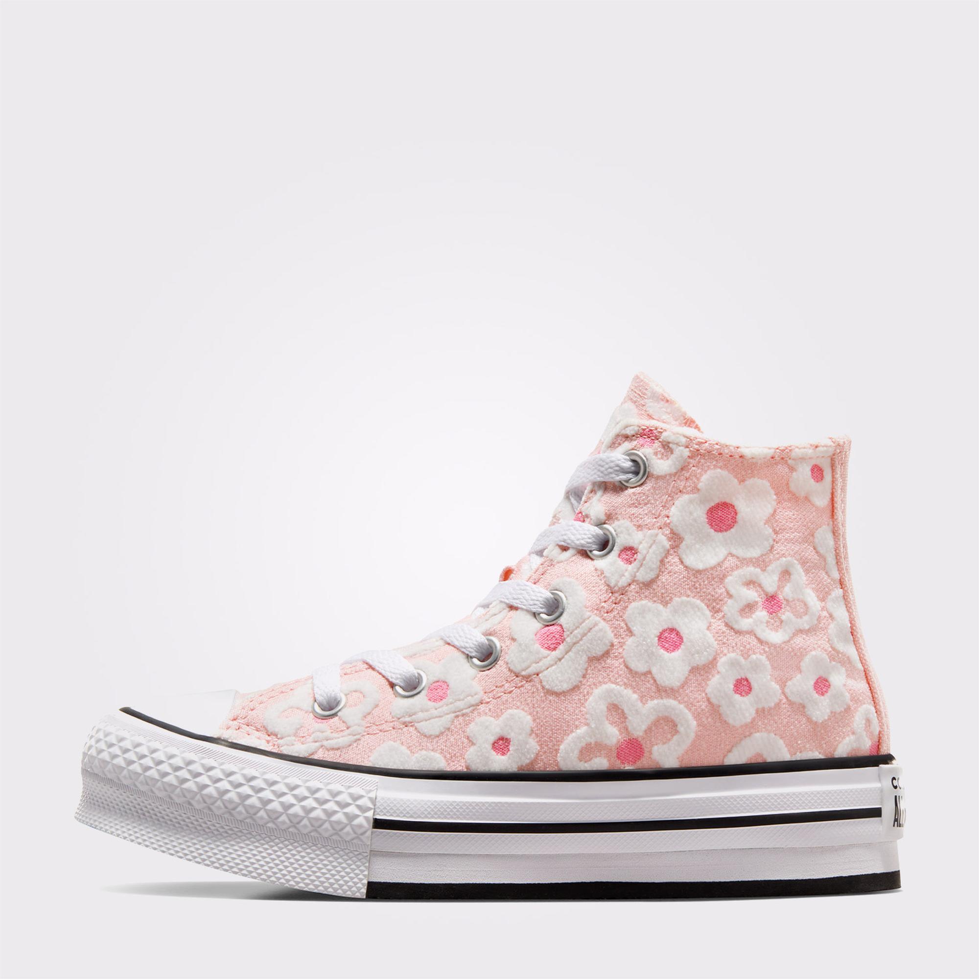 Converse Chuck Taylor All Star Lift Floral Embroidery Çocuk Pembe Platform Sneaker