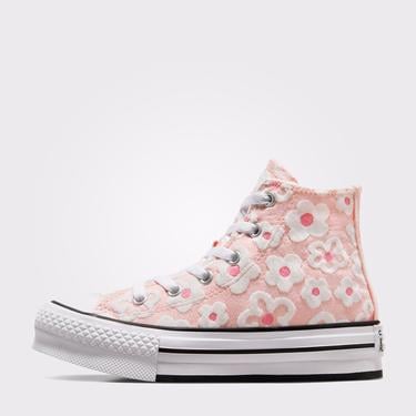  Converse Chuck Taylor All Star Lift Floral Embroidery Çocuk Pembe Platform Sneaker