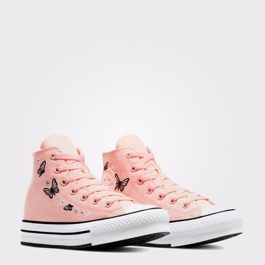  Converse Chuck Taylor All Star EVA Lift Butterflies Genç Pembe Platform Sneaker
