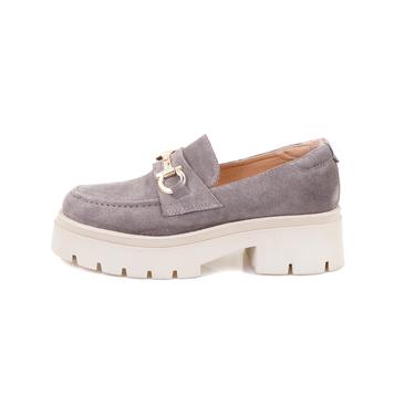  Kadın Vizon Toka Aksesuarlı Süet Deri Loafer