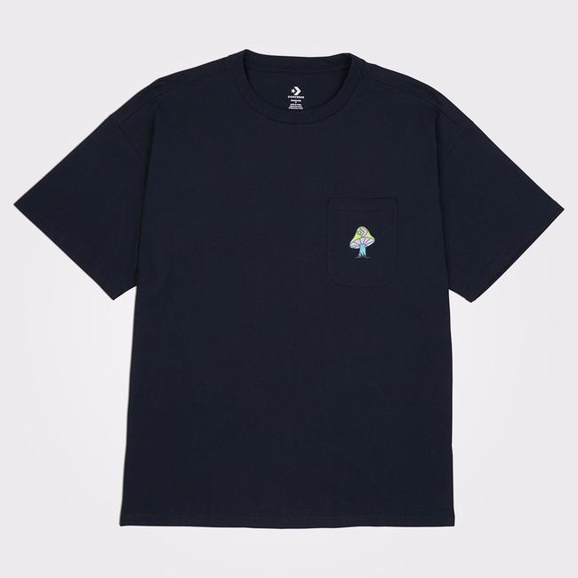  Converse Mushroom Oversized Fit Erkek Lacivert T-Shirt