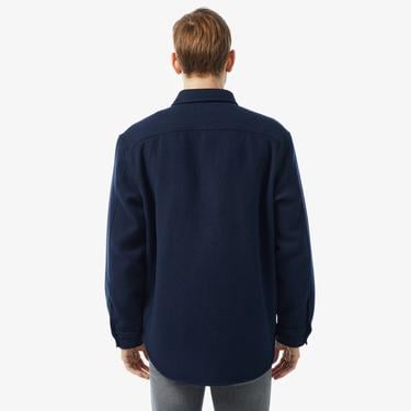  Tommy Hilfiger Brushed Solid Overshirt Erkek Mavi Gömlek