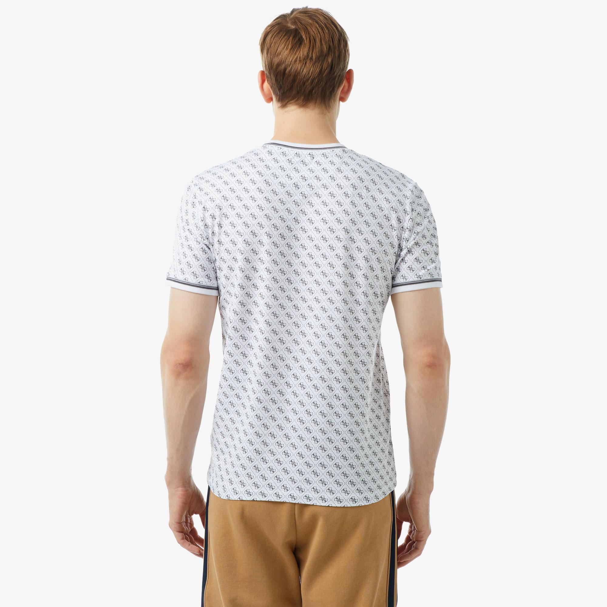 Guess Marshall Mid Organic Stretch Jersey 180 Erkek Beyaz T-Shirt