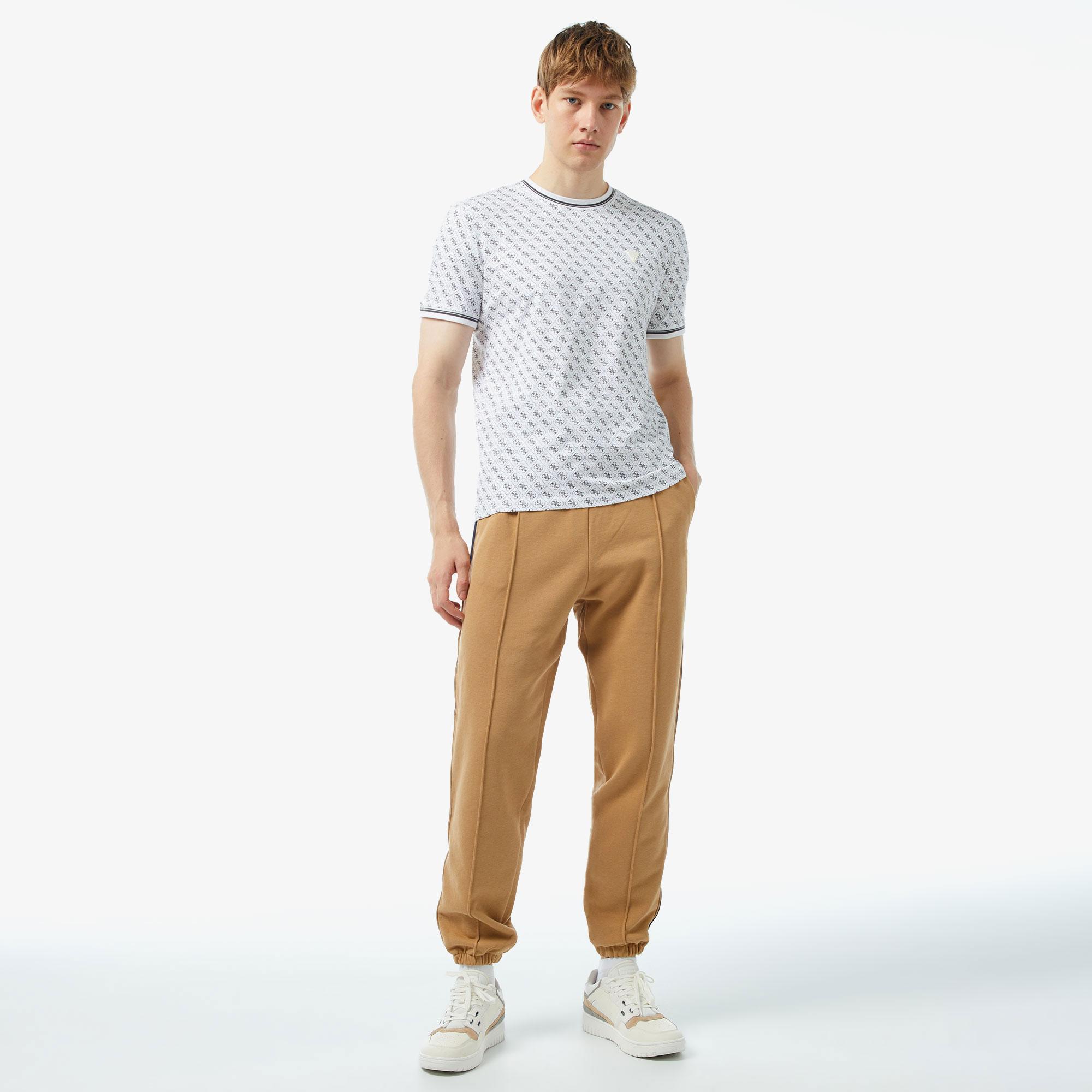 Guess Marshall Mid Organic Stretch Jersey 180 Erkek Beyaz T-Shirt