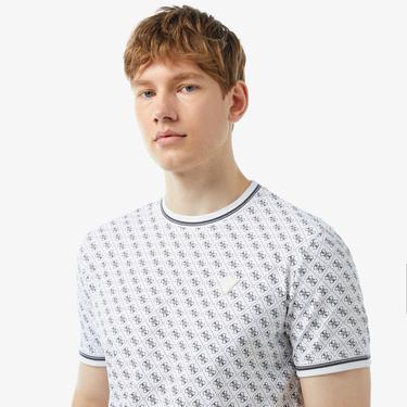  Guess Marshall Mid Organic Stretch Jersey 180 Erkek Beyaz T-Shirt