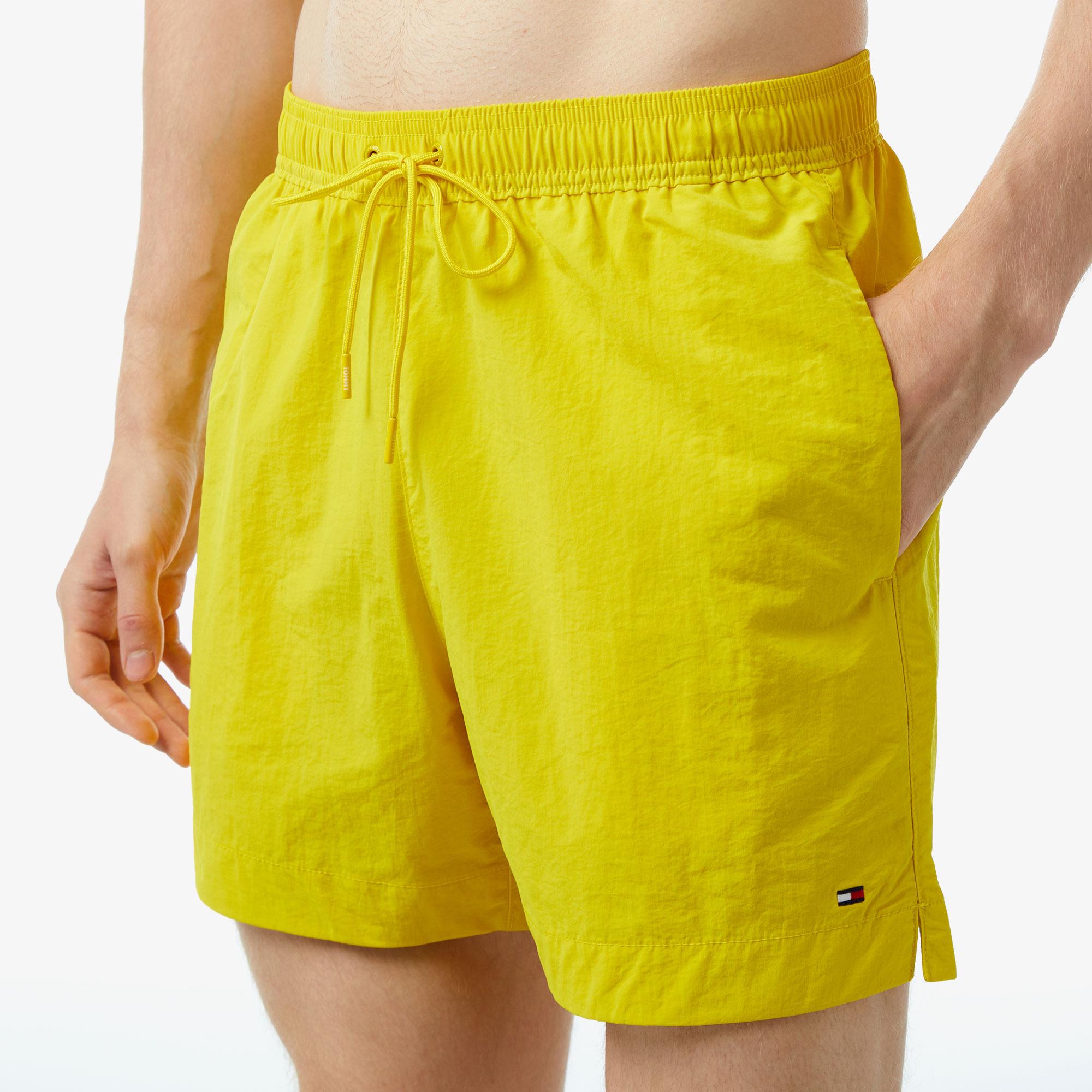Tommy Hilfiger Medium Drawstring Erkek Sarı Mayo Şort