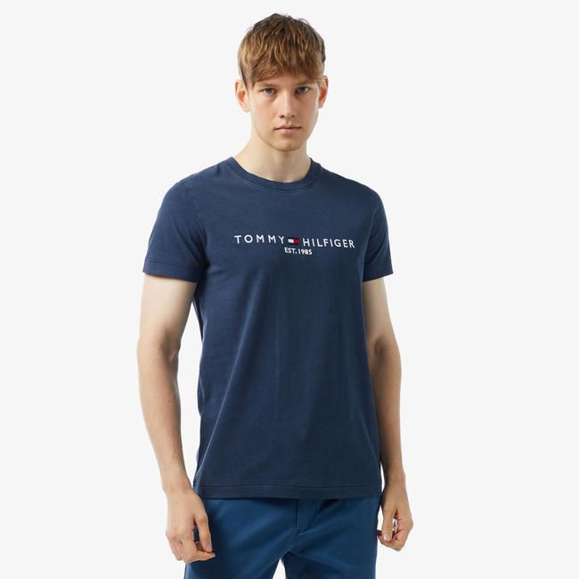  Tommy Hilfiger Garment Dye Erkek Lacivert T-Shirt,