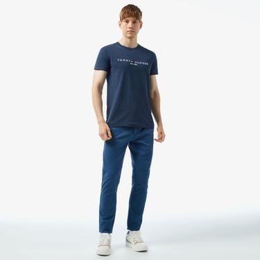 Tommy Hilfiger Garment Dye Erkek Lacivert T-Shirt,