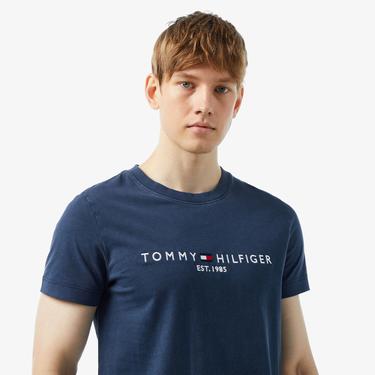  Tommy Hilfiger Garment Dye Erkek Lacivert T-Shirt,