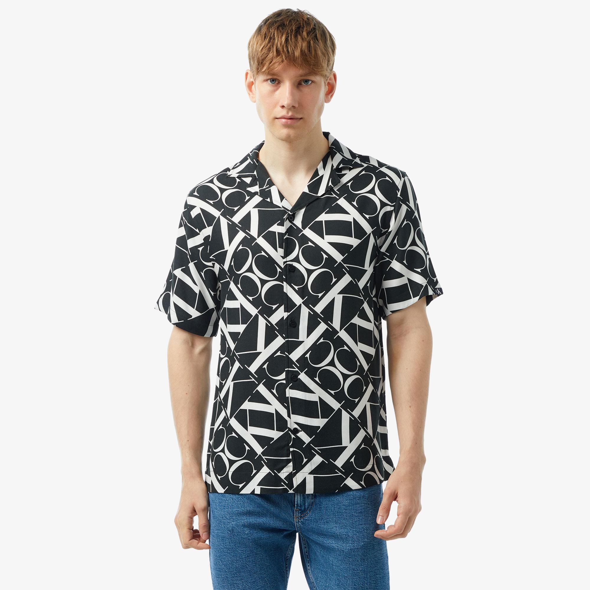 Calvin Klein Monogram Erkek Siyah Gömlek