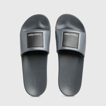  Calvin Klein Iconic Plaque Hf Erkek Gri Terlik