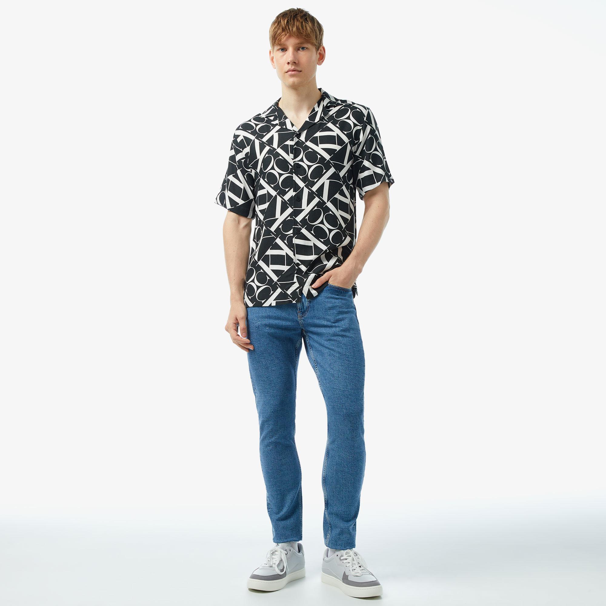 Calvin Klein Monogram Erkek Siyah Gömlek