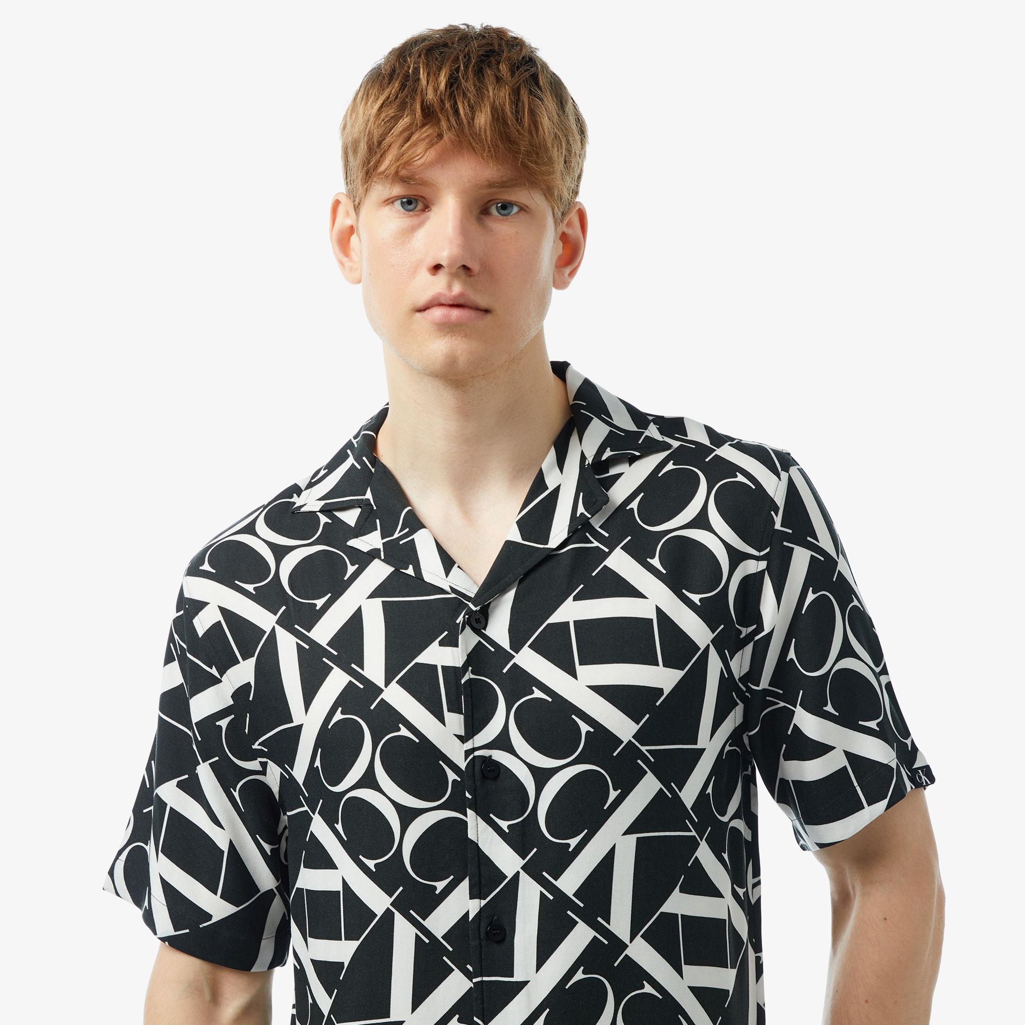 Calvin Klein Monogram Erkek Siyah Gömlek