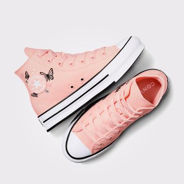 Converse Chuck Taylor All Star EVA Lift Butterflies Genç Pembe Platform Sneaker