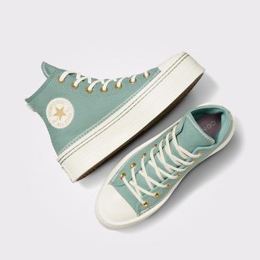  Converse Chuck Taylor All Star Lift Kadın Yeşil Platform Sneaker