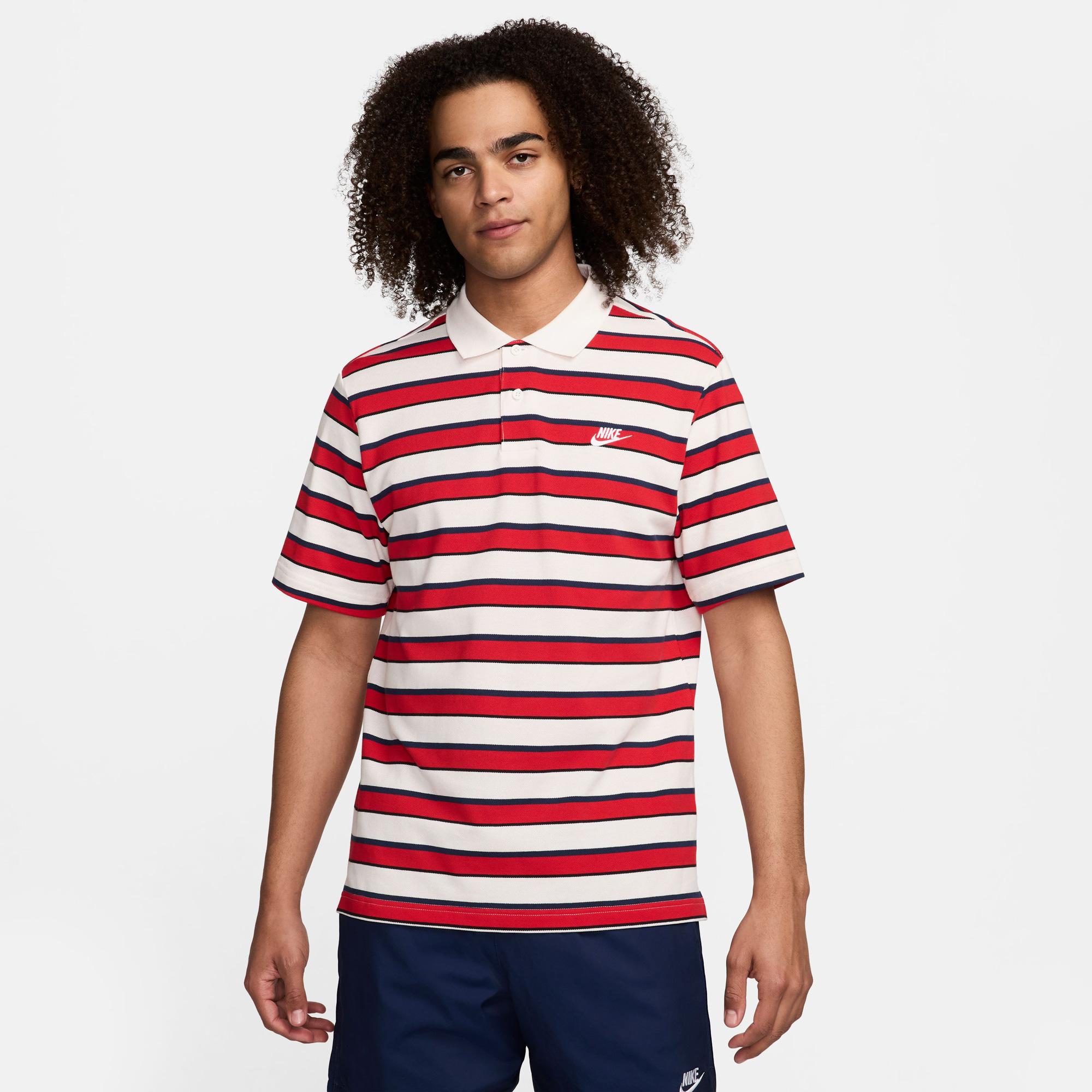 Nike Club Stripe Erkek Beyaz Polo