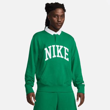  Nike Club Fleece Erkek Yeşil Uzun Kollu T-Shirt