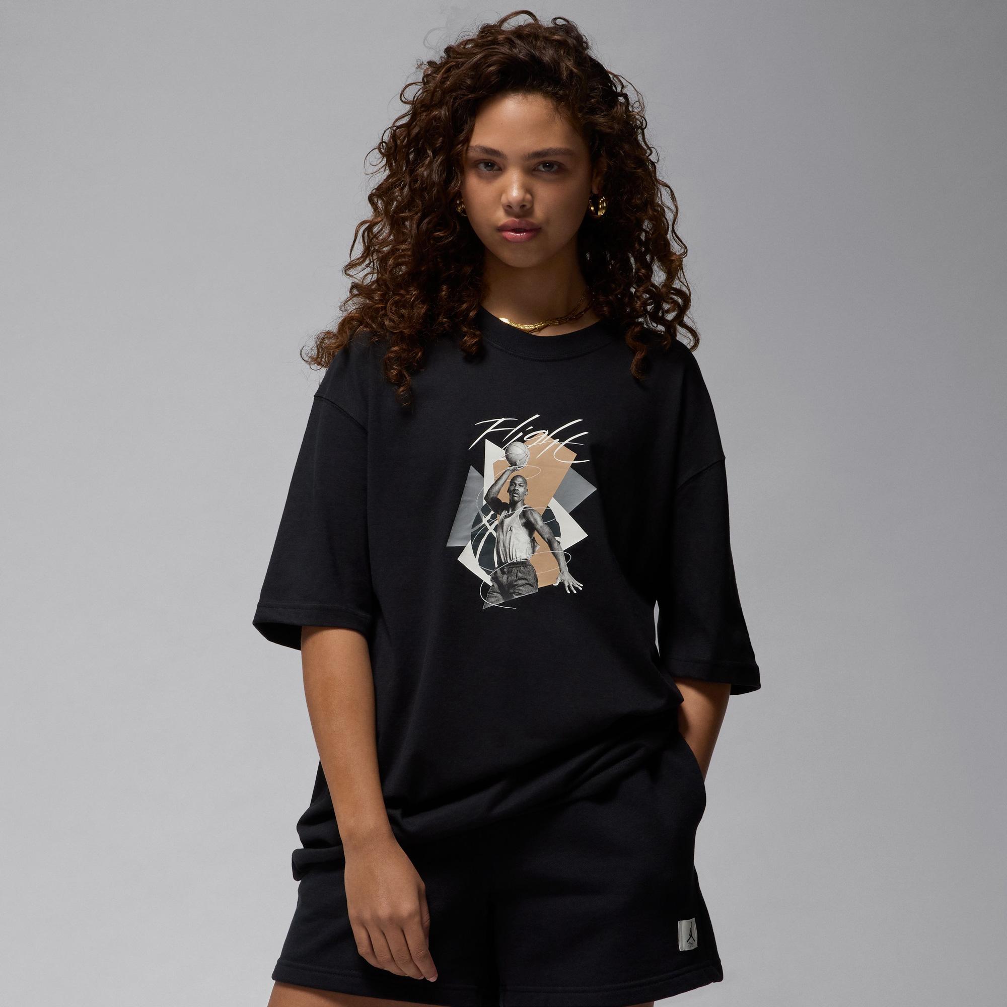 Jordan Grafix Oversize Kadın Siyah T-Shirt