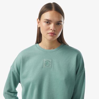  Converse Chuck Taylor Embro Crew Kadın Yeşil Sweatshirt
