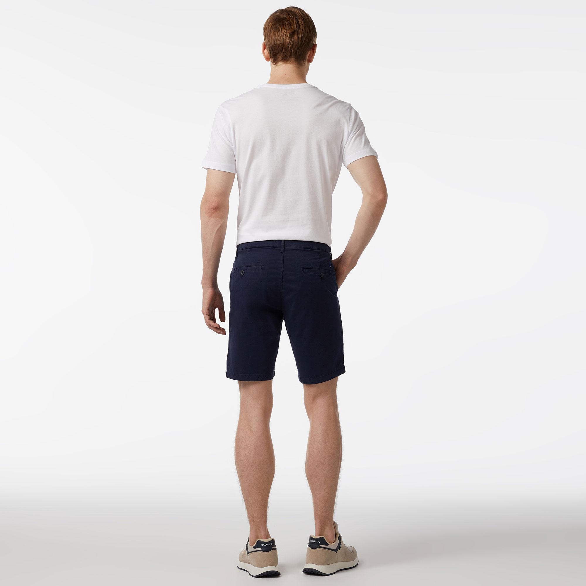 Nautica Erkek Lacivert Slim Fit Baskılı Bermuda Şort