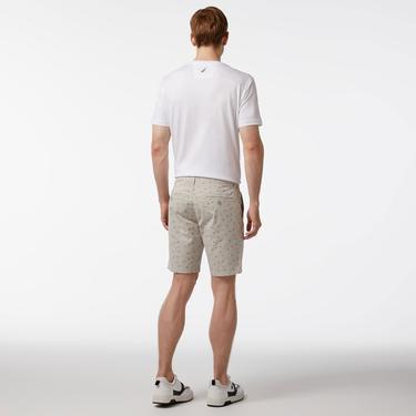 Nautica Erkek Gri Slim Fit Baskılı Bermuda Şort
